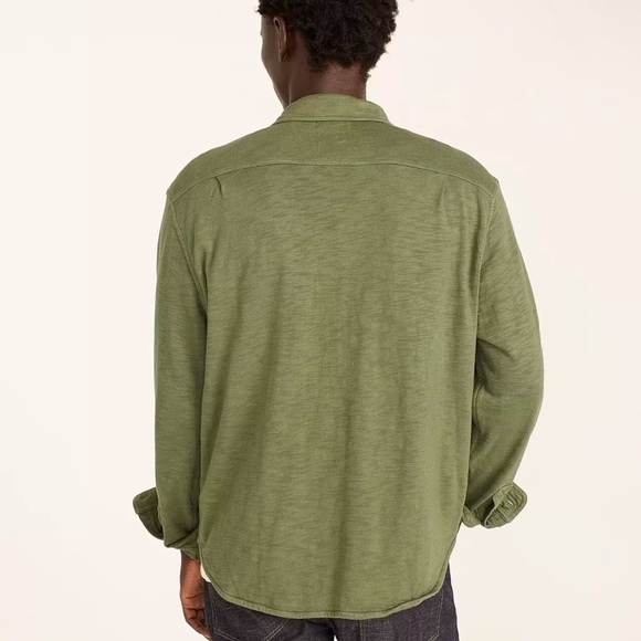 J.Crew Green Waffle-lined garment-dyed Harbor Shirt Large - Picture 2 of 8